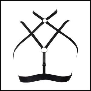 Cupless Cage Bra Elastic Harness Adjustable Hollow Out Crop Top Sexy Lingerie